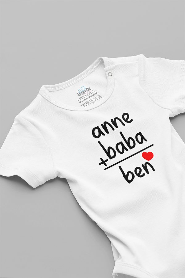 Anne Baba Baskılı Kısa Kollu Bebek Body Badi Zıbın 5000