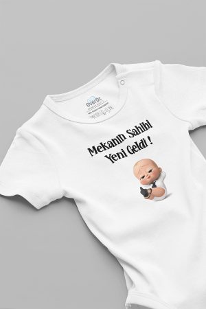 Patron Bebek Mekanın Sahibi Yeni Geldi Baskılı Bebek Body Zıbın 5128