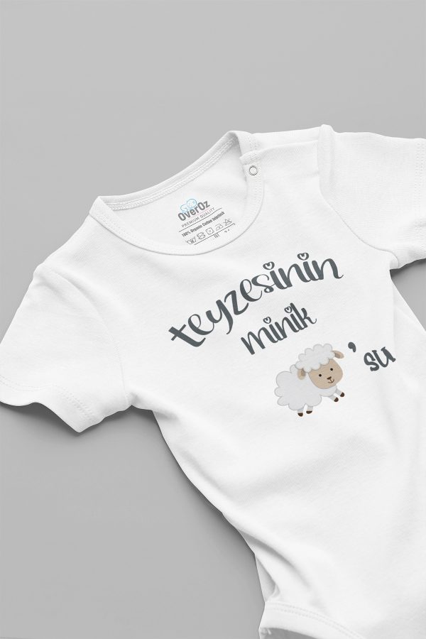 Teyze Hediyelik Bebek Zıbın Teyzesinin Minik Kuzusu Bebek Body Zıbın 5135-T