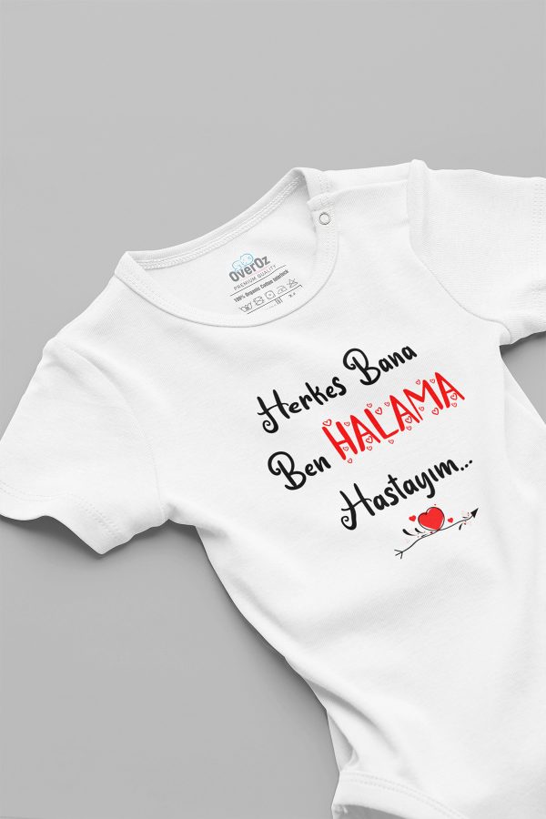Hala Baskılı 3'lü Kısa Kollu Beyaz Bebek Body Zıbın 5135H-5137-5165 - Görsel 4