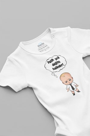 Dayım Halleder Baskılı Kısa Kollu Bebek Body Beyaz Badi Zıbın 5184