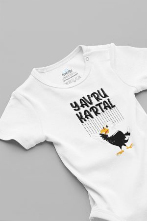 BJK Yavru Kartal Beşiktaş Baskılı Kısa Kollu Bebek Body Beyaz Badi Zıbın 5193