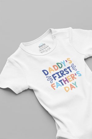 İlk Babalar Günü Father's Day Baskılı Kısa Kollu Bebek Body Badi Zıbın 5215