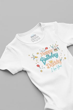 Happy Birthday Daddy Bebek Baba Doğumgünü Baskılı Bebek Body Zıbın 5264
