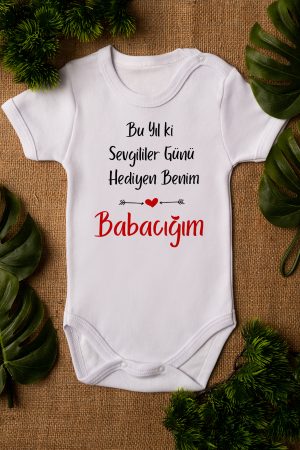 Sevgililer Günü Hediyesi Baba Kısa Kollu Bebek Body Badi Zıbın 5125