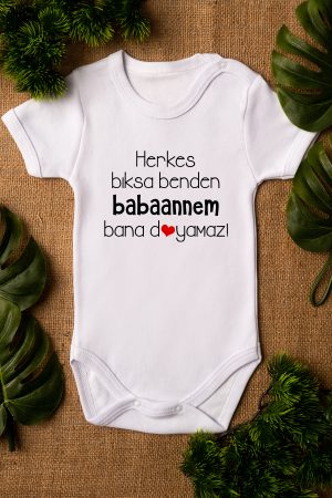 Babaannem Bana Doyamaz Yazılı Bebek Body Beyaz Badi Zıbın 5140