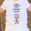 Patron Bebek Zıbın – Küçük Olabilirim Ama Patron Benim Yazılı Kısa Kollu Bebek Body Zıbın 5206
