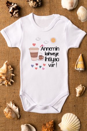 Annemin Kahveye ihtiyacı Var Baskılı Bebek Body 5259