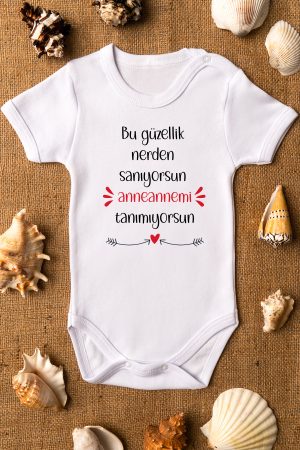 Anneanne Baskılı Bebek Body Beyaz Badi Zıbın 5414