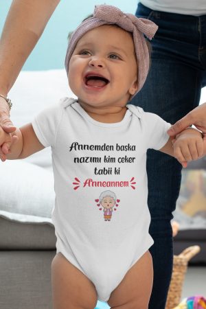 Anneanne Baskılı Bebek Body Beyaz Badi Zıbın 5416