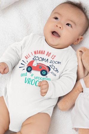 Araba Car Baskılı Uzun Kollu Bebek Body Badi Çıtçıtlı Zıbın 5421-U