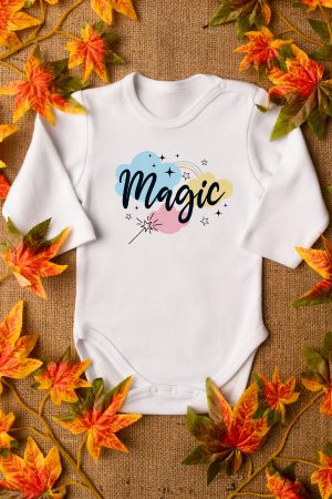 Magic Baskılı Uzun Kollu Bebek Body Badi Zıbın 5445-U