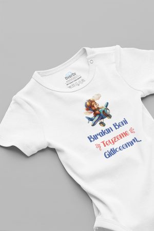 Bırakın Beni Teyzeme Gidicem Baskılı Çıtçıtlı Bebek Body Badi Zıbın Tulum 5623