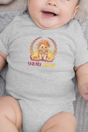 Galatasaray Yavru Aslan Yazılı Melanj Gri Bebek Body Badi Zıbın 5627-G