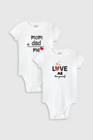 Mom & Dad Anne Baba 2'li Bebek Body Set Badi Çıtçıtlı Zıbın Tulum ikili 5000-5500