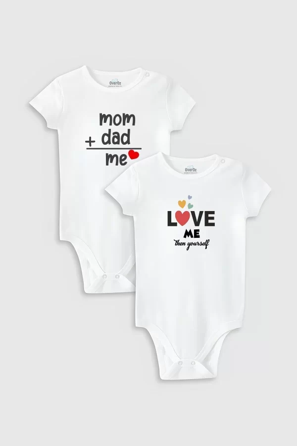 Mom & Dad Anne Baba 2'li Bebek Body Set Badi Çıtçıtlı Zıbın Tulum ikili 5000-5500