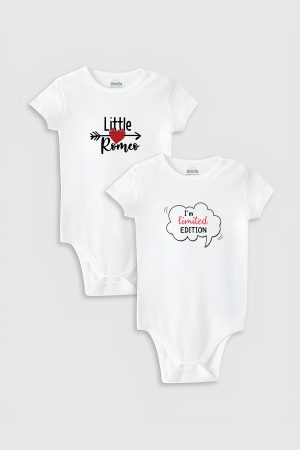 Little Romeo & Limited Edition 2'li Kısa Kollu Bebek Body Badi Zıbın 5016-5227