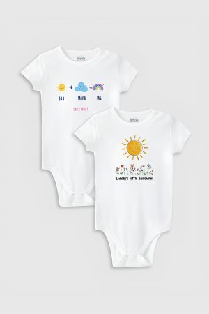 Mom & Dad Anne Baba 2'li Bebek Body Set Badi Çıtçıtlı Zıbın ikili 5095-5542