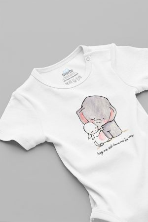 Hug Me And Love Me Forever Fil Ve Tavşan Bebek Body Badi Çıtçıtlı Zıbın 5103