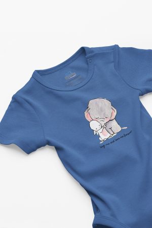 Hug Me And Love Me Forever Fil Ve Tavşan Bebek Body Badi Çıtçıtlı Zıbın 5103-M