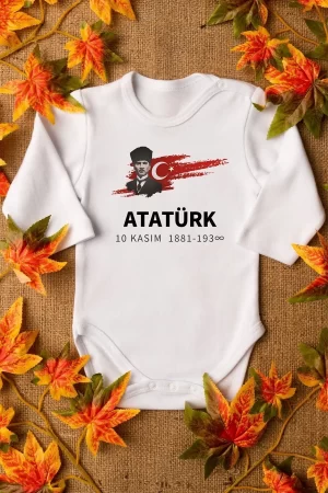 Atatürk 10 Kasım Uzun Kollu Bebek Body Zıbın 5119-U