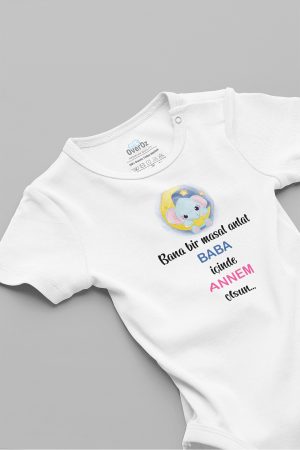 Bana Bir Masal Anlat Baba içinde Annem Olsun Bebek Body Badi Çıtçıtlı Zıbın 5133