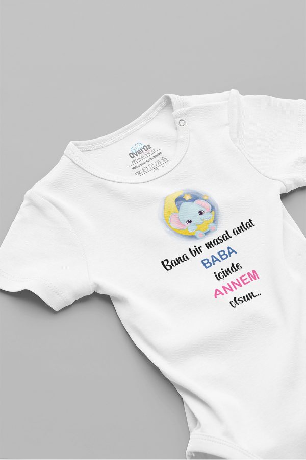 Bana Bir Masal Anlat Baba içinde Annem Olsun Bebek Body Badi Çıtçıtlı Zıbın 5133