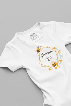Halasının Balı Baskılı Bebek Body Çıtçıtlı Badi Zıbın Tulum 5160