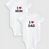 Yazılı Bebek Zıbınları I Love Mom & Dad Anne Baba Baskılı 2'li Bebek Body Çıtçıtlı Badi 5213-5214