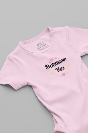 Babasının Kızı Yazılı Kısa Kollu Pembe Bebek Body Badi Zıbın 5241-P