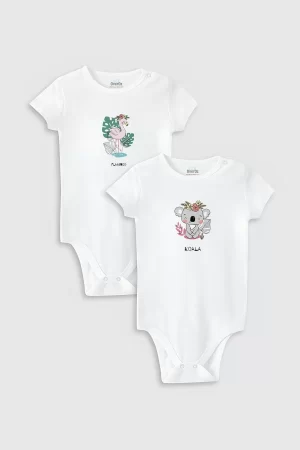 Flamingo Koala Baskılı 2'li Bebek Body Set Çıtçıtlı Badi Zıbın 5332-5333