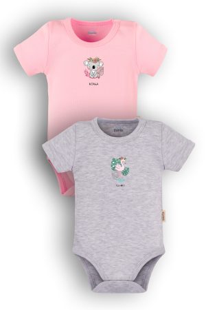 Flamingo Koala Baskılı 2'li Bebek Body Set Çıtçıtlı Badi Zıbın 5332-5333-P