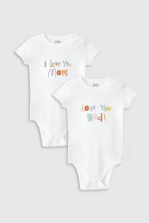 I Love Mom & Dad Anne Baba 2'li Bebek Body Set Badi Zıbın 5338-5339