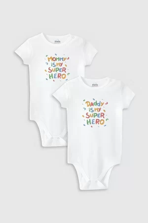Mommy Daddy Anne Baba 2'li Bebek Body Set Çıtçıtlı Badi Zıbın ikili 5352-5353