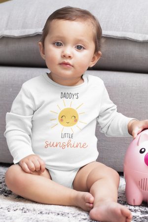 Little Sunshine Baskılı Uzun Kollu Bebek Çıtçıtlı Body Badi Zıbın Tulum 5384-U
