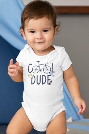 Cool Dude Bisiklet Baskılı Bebek Çıtçıtlı Body Badi Zıbın Tulum 5399