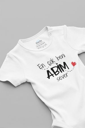 En Çok Beni Abim Sever Baskılı Çıtçıtlı Bebek Body Badi Zıbın Tulum 5578