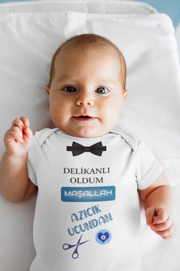 Sünnet Kıyafeti Kısa Kollu Çıtçıtlı Bebek Body Badi Zıbın Tulum 5581