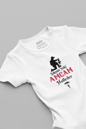 Sıkıntı Yok Asker Amcam Halleder Kısa Kollu Çıtçıtlı Bebek Body Badi Zıbın 5595