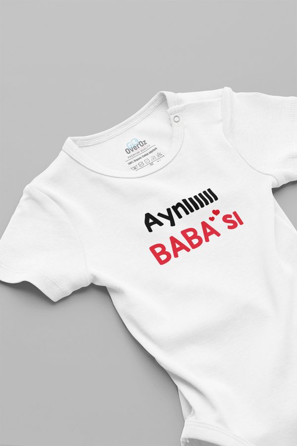 Aynı Babası Baskılı Kısa Kollu Çıtçıtlı Bebek Body Badi Zıbın Tulum 5597