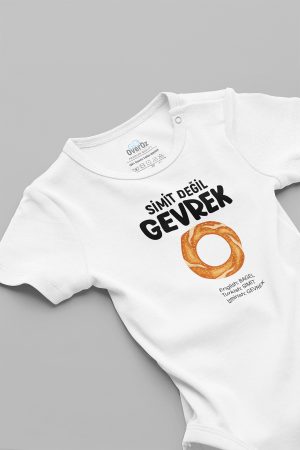 İzmir Simit Değil Gevrek Baskılı Çıtçıtlı Bebek Body Badi Zıbın Tulum 5628