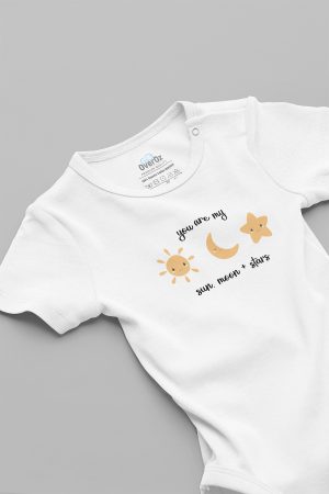 You Are My Sun Moon Baskılı Çıtçıtlı Bebek Body Badi Zıbın Tulum 5635