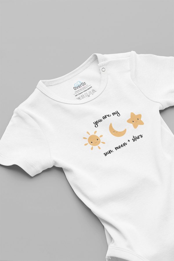 You Are My Sun Moon Baskılı Çıtçıtlı Bebek Body Badi Zıbın Tulum 5635