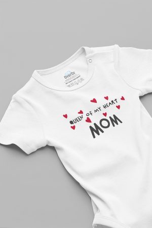 Queen Of My Heart Mom Anne Baskılı Çıtçıtlı Bebek Body Badi Zıbın Tulum 5641