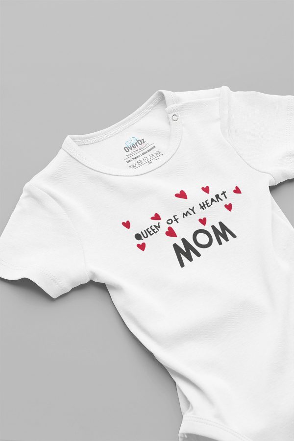 Queen Of My Heart Mom Anne Baskılı Çıtçıtlı Bebek Body Badi Zıbın Tulum 5641