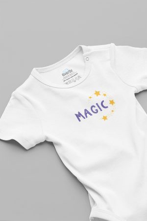 Magic Sihir Baskılı Çıtçıtlı Bebek Body Badi Zıbın Tulum 5657