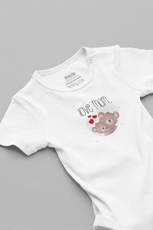 Love Mom Anne Baskılı Çıtçıtlı Bebek Body Badi Zıbın Tulum 5658