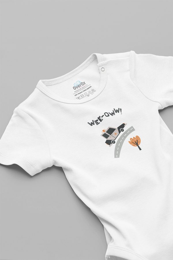 Polis Arabası Desenli Bebek Body Set Badi Çıtçıtlı Zıbın 5671