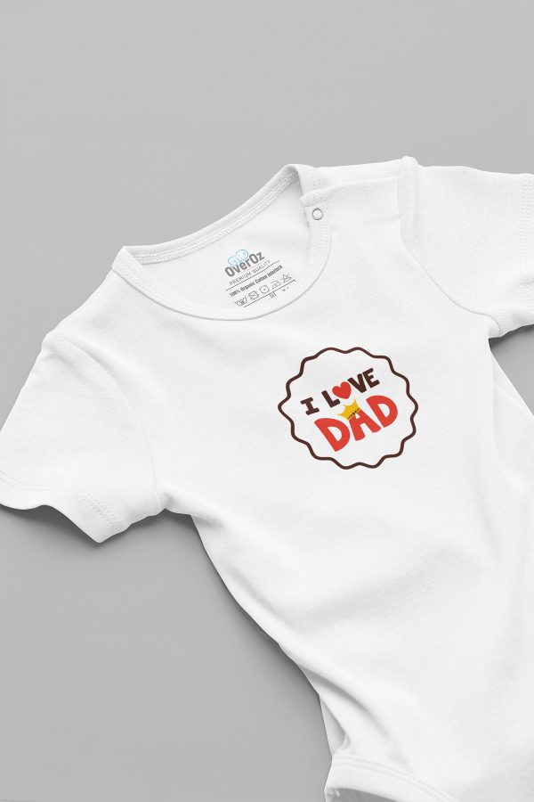 Love Dad Baba Baskılı Çıtçıtlı Bebek Body Badi Zıbın Tulum 5673