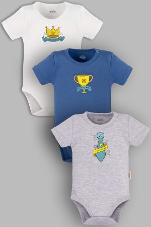 Daddy Baba 3'lü Bebek Body Set Bebek Badi Çıtçıtlı Zıbın Üçlü 5675-5677-5678-M